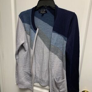 Brooks Brothers Blue and Gray Knit Sweater